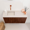 Mondiaz JOYA-DLUX 70cm toiletmeubel - kleur Ruby - Wastafel FAYE positie Links Zonder kraangat kleur Meli. SW1425354