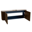 Mondiaz JOYA-DLUX 123.2cm toiletmeubel - ronding links en rechts kleur Walnut - Wastafel FAYE positie Midden Zonder kraangat kleur Saba. SW1424698