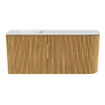 Mondiaz JOYA 91.6cm toiletmeubel - ronding rechts kleur Oak - Wastafel FAYE positie Links 1 kraangat kleur Talc. SW1421146