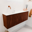 Mondiaz JOYA 111.6cm toiletmeubel - ronding rechts kleur Ruby - Wastafel FAYE positie Links Zonder kraangat kleur Talc. SW1421789