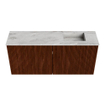 Mondiaz JOYA-DLUX 90cm meuble de salle de bains - couleur Ruby - Vasque FAYE position Droite 1 trou de robinet couleur Glace. SW1423550