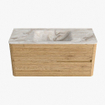 Mondiaz CIRO-DLUX Badkamermeubelset - 110x45x50cm - Solid surface wastafel Frappe - 1 wasbak Midden - zonder kraangaten - 2 lades - Oak SW1530850