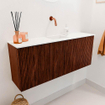 Mondiaz JOYA 100cm toiletmeubel - kleur Ruby - Wastafel FAYE positie Midden Zonder kraangat kleur Talc. SW1421743