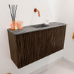 Mondiaz JOYA-DLUX 80cm toiletmeubel - kleur Walnut - Wastafel FAYE positie Midden Zonder kraangat kleur Sombra. SW1424717