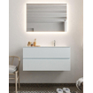 Mondiaz VICA Ensemble de meuble de salle de bain - 100cm - meuble sous-vasque argile - 2 tiroirs - lavabo nuage droite - 1 trou de robinet - version XL 60cm haut SW1090683