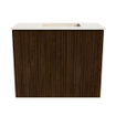 Mondiaz JOYA-DLUX 50cm toiletmeubel - kleur Walnut - Wastafel FAYE positie Rechts 1 kraangat kleur Meli. SW1424392