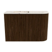 Mondiaz JOYA-DLUX 61.6cm toiletmeubel - ronding rechts kleur Walnut - Wastafel FAYE positie Links Zonder kraangat kleur Nata. SW1424522