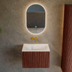 Ensemble de meuble de salle de bain Mondiaz KURVE-DLUX - 60x46x40cm - 1 tiroir - lavabo en solid surface - milieu - sans trou de robinet - Ruby SW1415614