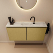 MONDIAZ TURE-DLUX Meuble toilette - 100cm - Oro - EDEN - vasque Opalo - position centrale - 1 trou de robinet SW1104432