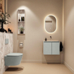 MONDIAZ TURE-DLUX Meuble toilette - 60cm - Greey - EDEN - vasque Glace - position centrale - sans trou de robinet SW1103277