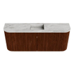 Mondiaz JOYA-DLUX Meuble de toilette 103,2cm - arrondi gauche et droite couleur Ruby - Vasque FAYE position Milieu 1 trou de robinet couleur Glace SW1423585