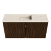 Mondiaz JOYA-DLUX 80cm meuble de toilette - couleur Walnut - Vasque FAYE position Milieu 1 trou de robinet couleur Meli. SW1424415