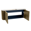 Mondiaz JOYA-DLUX Meuble de salle de bains 113.2cm - arrondis gauche et droite couleur Dusk - Vasque FAYE position Milieu 1 trou de robinet couleur Meli. SW1425875