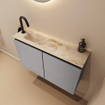 MONDIAZ TURE-DLUX Meuble WC 80cm Plata. EDEN lavabo Frappe position gauche. Avec 1 trou de robinet. SW1102918