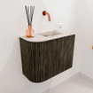Mondiaz JOYA-DLUX 51.6cm toiletmeubel - ronding links kleur Shadow - Wastafel FAYE positie Rechts Zonder kraangat kleur Nata. SW1424987