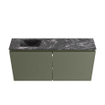 MONDIAZ TURE-DLUX Meuble WC 100 cm Army. Lavabo EDEN Lava position gauche. Sans trou de robinet. SW1103678