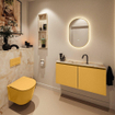 MONDIAZ TURE-DLUX Meuble toilette - 100cm - Ocher - EDEN - vasque Frappe - position centrale - 1 trou de robinet SW1105164