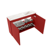 MONDIAZ TURE-DLUX Meuble toilette - 80cm - Fire - EDEN - vasque Frappe - position droite - 1 trou de robinet SW1102759