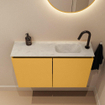 MONDIAZ TURE-DLUX meuble de toilettes 80cm Ocher. Lavabo EDEN Opalo position droite. Avec 1 trou de robinet. SW1104442
