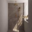 BRAUER Gold Edition Regendoucheset inbouw - hoofddouche 30cm - plafondarm 20cm - 3 gladde knoppen - inclusief inbouwdeel - handdouche rond 3 standen - PVD - geborsteld goud SW547657