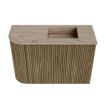 Mondiaz JOYA-DLUX Meuble de toilette 61,6cm - arrondi gauche couleur Dusk - Vasque FAYE position droite Sans trou de robinet couleur Arena. SW1425767