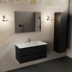 Mondiaz AIVY Ensemble de meuble - 100x45x50cm - 1 trou de robinet - 1 vasque Talc céramique - Centre - 2 tiroirs - avec miroir - MDF Urban SW892436