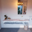 MONDIAZ ALAN - DLUX Ensemble de meubles de salle de bains - 200cm - tablette - Glace - lavabo suspendu - vasque à droite - 0 trous de robinet - Glace SW809032