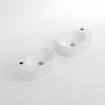 QeramiQ Blend Lave-Mains - 40x22x12 cm - Droit - Strié - demi-lune - avec 1 trou de robinet - Céramique - Blanc brillant SW1209542