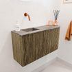 Mondiaz JOYA-DLUX Meuble de salle de bains 81,6cm - arrondi droit couleur Dusk - Vasque FAYE position Gauche Sans trou de robinet couleur Oza SW1426009