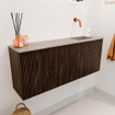 Mondiaz JOYA-DLUX 100cm meuble de toilette - couleur Walnut - Vasque FAYE position Droite Sans trou de robinet couleur Saba. SW1424648