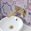 Crosswater Verge Mitigeur de lavabo encastré - 2 trous - bec 21cm - laiton brossé SW648421
