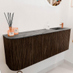 Mondiaz JOYA-DLUX 111.6cm toiletmeubel - ronding links kleur Walnut - Wastafel FAYE positie Rechts 1 kraangat kleur Sombra. SW1424762