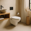 FugaFlow Eccelente Pietra Abattant WC - dégagement rapide - fermeture douce - compatible avec Duravit D-code - blanc brillant SW1469053