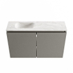 MONDIAZ TURE-DLUX Meuble toilette - 80cm - Smoke - EDEN - vasque Ostra - position gauche - sans trou de robinet SW1105157