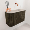 Mondiaz JOYA-DLUX 61.6cm toiletmeubel - ronding links kleur Shadow - Wastafel FAYE positie Rechts Zonder kraangat kleur Opalo. SW1422938