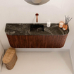 Mondiaz JOYA-DLUX 103.2cm toiletmeubel - ronding links en rechts kleur Ruby - Wastafel FAYE positie Midden Zonder kraangat kleur Lava. SW1423691
