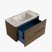 Mondiaz CIRO-DLUX Ensemble meuble de salle de bains - 90x45x50cm - vasque solid surface Frappe - 1 lavabo au milieu - sans trous de robinet - 2 tiroirs - Dusk SW1532802