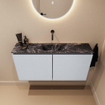 MONDIAZ TURE-DLUX Meuble toilette - 100cm - Clay - EDEN - vasque Lava - position centrale - sans trou de robinet SW1103730