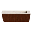 Mondiaz JOYA-DLUX Meuble de salle de bains 111.6cm - arrondi gauche couleur Ruby - Vasque FAYE position Droite 1 trou de robinet couleur Nata SW1425464