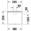 Duravit ME by Starck duoblokreservoir + binnenwerk met onderaansluiting links 6L dualflush met wondergliss wit SW84193