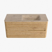 Mondiaz CIRO-DLUX Badkamermeubelset - 110x45x50cm - Solid surface wastafel Arena - 1 wasbak Rechts - 1 kraangat - 2 lades - Oak SW1531339