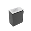 MONDIAZ TURE-DLUX meuble WC 40 cm Dark Grey. Lavabo EDEN Opalo position gauche. Sans trou de robinet. SW1104260