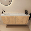 MONDIAZ TURE-DLUX Meuble toilette - 120cm - Washed Oak - EDEN - vasque Opalo - position gauche - 1 trou de robinet SW1104648