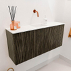 Mondiaz JOYA 90cm meuble de salle de bains - couleur Shadow - Vasque FAYE position Milieu Sans trou de robinet couleur Talc SW1421417