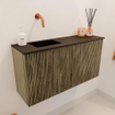 Mondiaz JOYA 80cm toiletmeubel - kleur Dusk - Wastafel FAYE positie Links Zonder kraangat kleur Urban. SW1421639