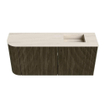 Mondiaz JOYA-DLUX 91.6cm meuble de toilette - arrondi gauche couleur Shadow - Vasque FAYE position Droite 1 trou de robinet couleur Meli. SW1424914