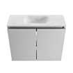 MONDIAZ TURE-DLUX Meuble toilette - 60cm - Plata - EDEN - vasque Opalo - position centrale - sans trou de robinet SW1104481
