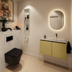 MONDIAZ TURE-DLUX Meuble toilette - 80cm - Oro - EDEN - vasque Opalo - position droite - sans trou de robinet SW1104438