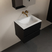 Mondiaz AIVY Ensemble de meuble - 60x45x50cm - 0 trous de robinet - 1 vasque Urban Solid surface - Centre - 2 tiroirs - avec armoire de toilette - MDF Urban SW892185