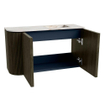 Mondiaz JOYA-DLUX Meuble de salle de bains 71,6cm - arrondi gauche couleur Shadow - Lavabo FAYE position Droite 1 trou de robinet couleur Frappe. SW1422696